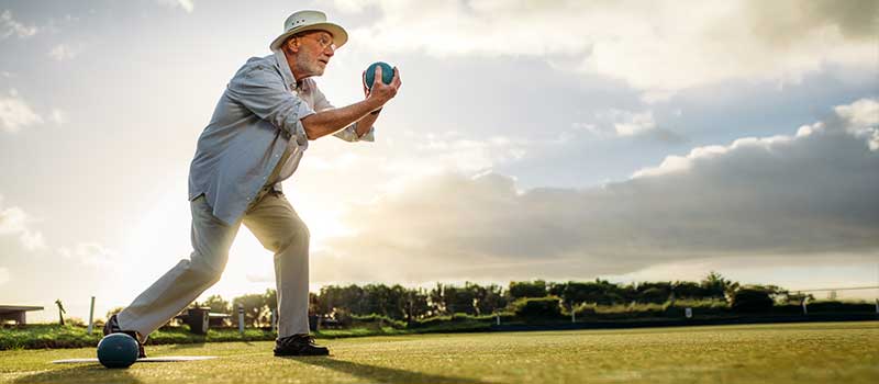 Retiree Playing Bocce Ball